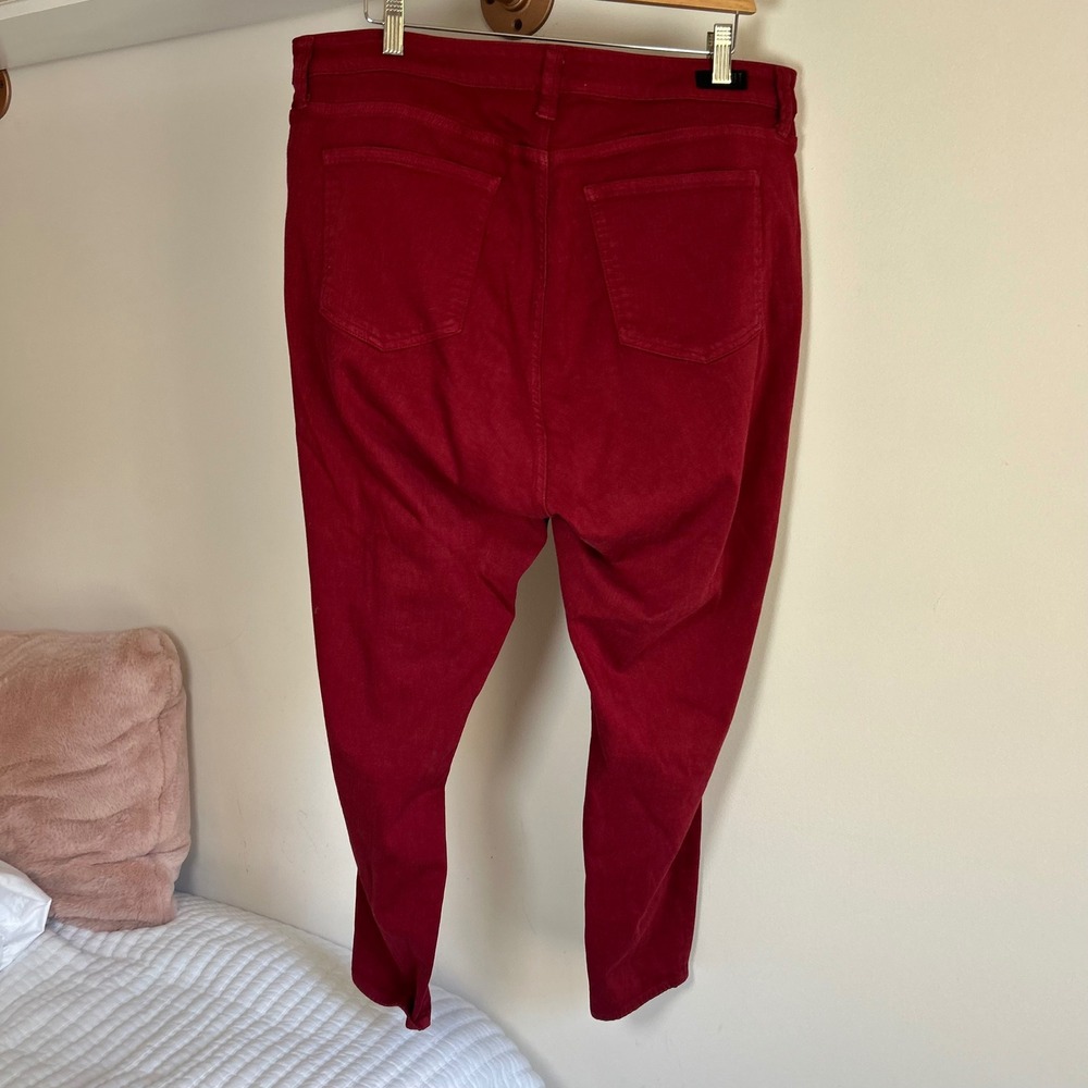 Kut from the Kloth High Rise Ankle Skinny Jeans Burgundy Red Womens 18W - Picture 4 of 5